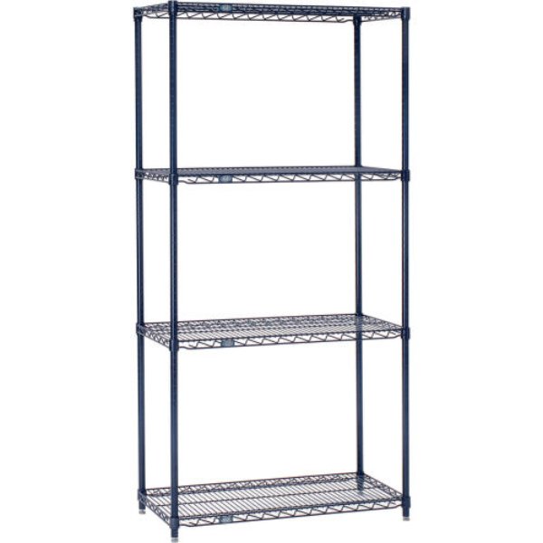 18366N5 63 x 18 x 36 in. 5 Tier Wire Shelving Starter Unit, Blue Metallic
