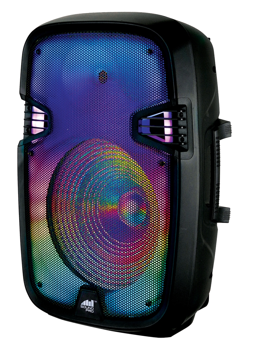 Picture of Naxa NDS-1538 15 in. Portable Bluetooth Blaze Party Speaker with Full Glow Disco Lights&#44; Black