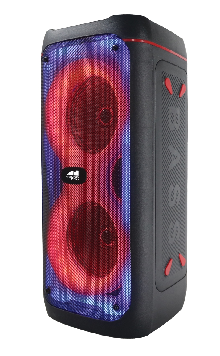 Picture of Naxa NDS-4505 4 in. 8 Rhythm Lights Portable Dual Bluetooth Party Speaker with Multi-Color Blaze&#44; Black