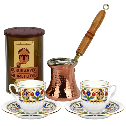 Picture of Turkish Coffee World TCW-023 Coffee Set for Two with Mehmet Efendi Tulip 1 Coffee