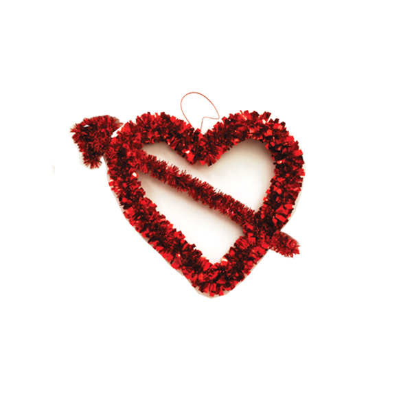 Picture of Flomo AV688 Cupids Arrow Red Tinsel Heart&#44; Case Pack of 72