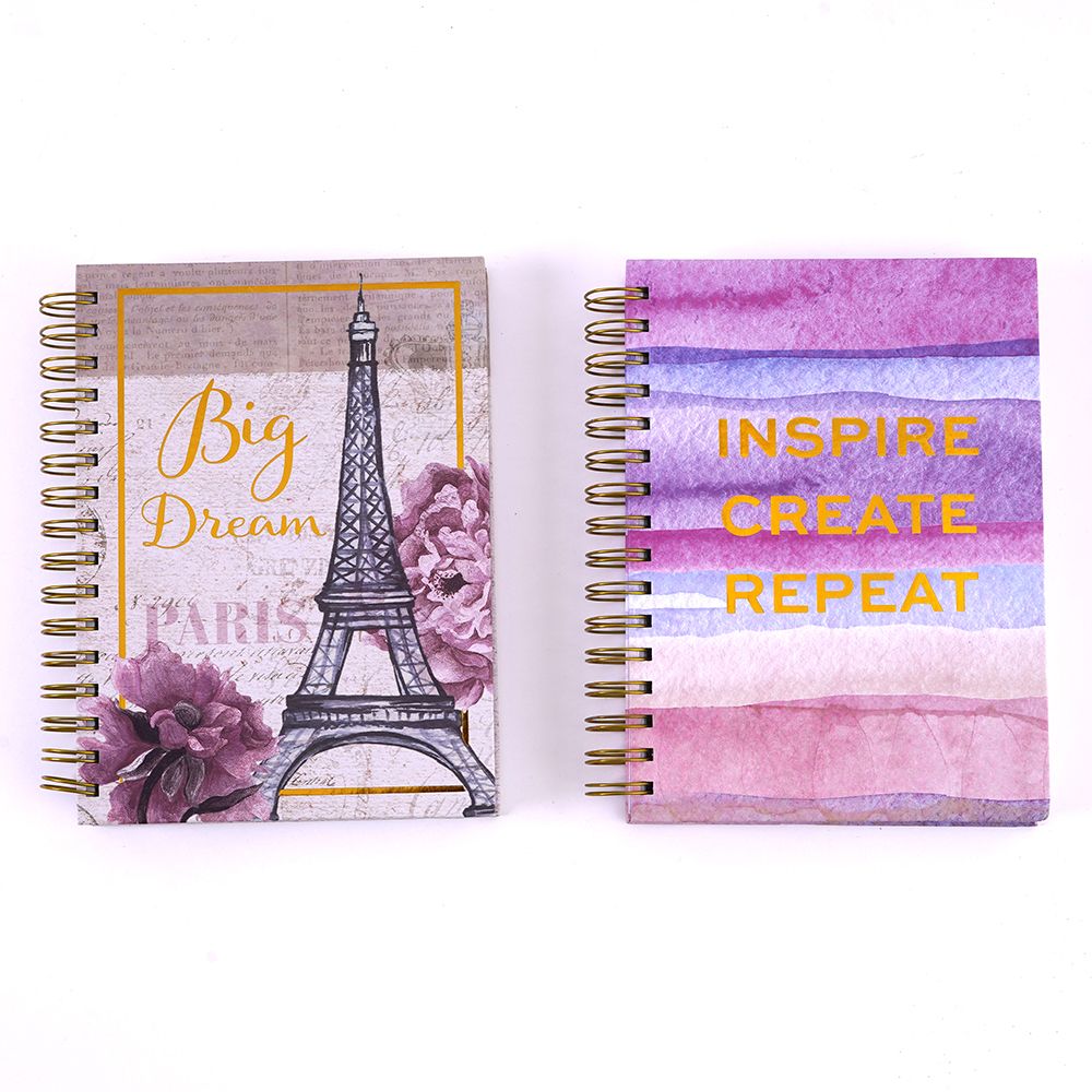 Picture of Eros Wholesale MG8046 8.5 x 6.25 in. Jumbo Spiral Inspired Dreams Hot Stamp Journal - 2 Designs - 160 Sheet - 24 Per Case - Case of 6