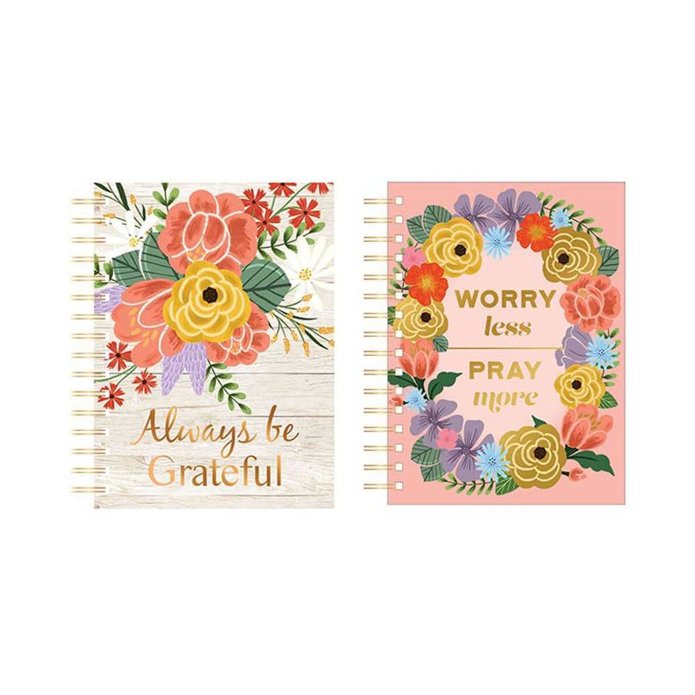 Picture of Eros Wholesale MG8051 8.5 x 6.25 in. Jumbo Spiral Grateful Florals Hot Stamp Journal - 2 Designs - 160 Sheet - 24 Per Case - Case of 6
