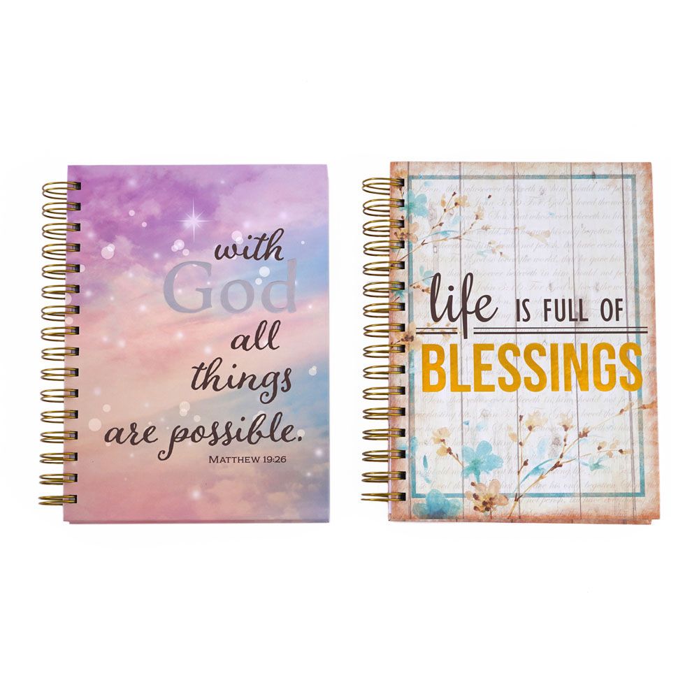 Picture of Eros Wholesale MG8053 8.5 x 6.25 in. Jumbo Spiral Wishful Blessings Hot Stamp Journal - 2 Designs - 160 Sheet - 24 Per Case - Case of 6