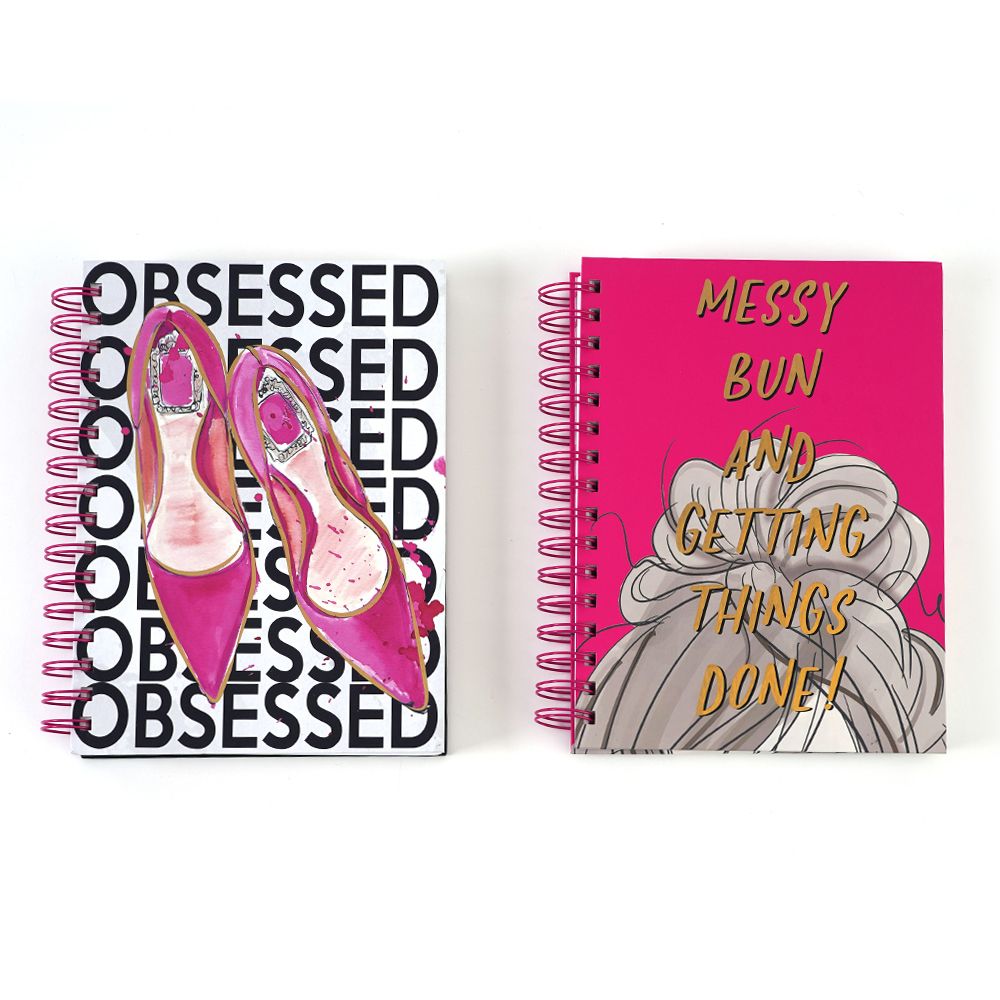 Picture of Eros Wholesale MG8041 8.5 x 6.25 in. Jumbo Spiral Obsessed Glamour Hot Stamp Journal - 2 Designs - 160 Sheet - 24 Per Case - Case of 6
