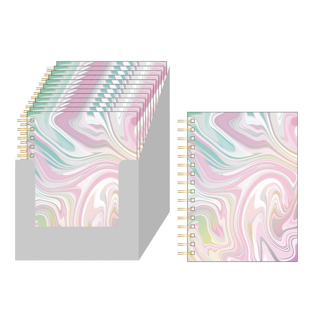 Picture of Eros Wholesale MG8066D 8.5 x 6.25 in. Jumbo Spiral Swirl Pink Journal with Two Tone Colors - 160 Sheet - 320 Page - 24 Per Case - Case of 12