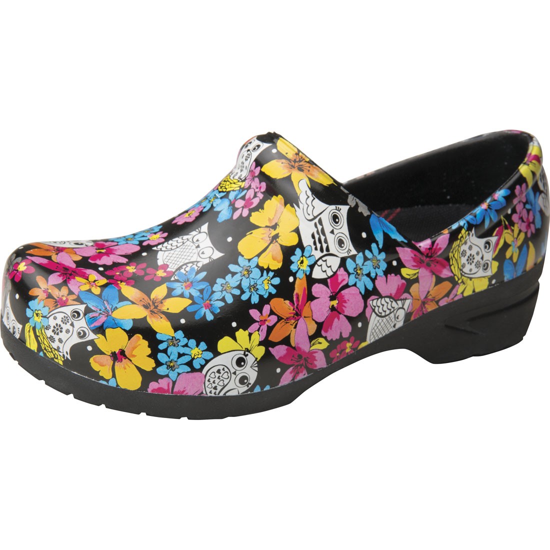 Picture of Anywear Srangel Fiff 7 Srangel Closed Back Plastic Clog - Fine Feathered Friends, Size 7