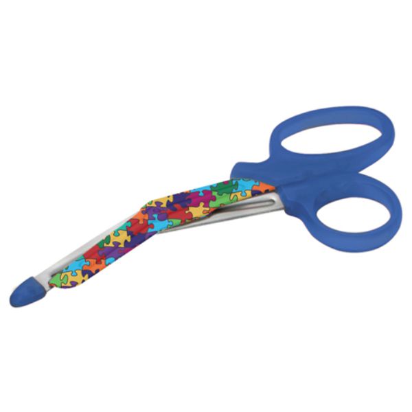 Picture of ADC AD321Q-PZ-OS 5.5 in. Unisex MiniMedicut Nurse Shears, Puzzle Pieces - One Size