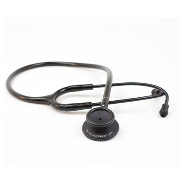 Picture of ADC AD619-ST-OS Student Lightweight Unisex Adscope-Ultra Lite Clinician Stethoscope, Tactical All-Black - One Size