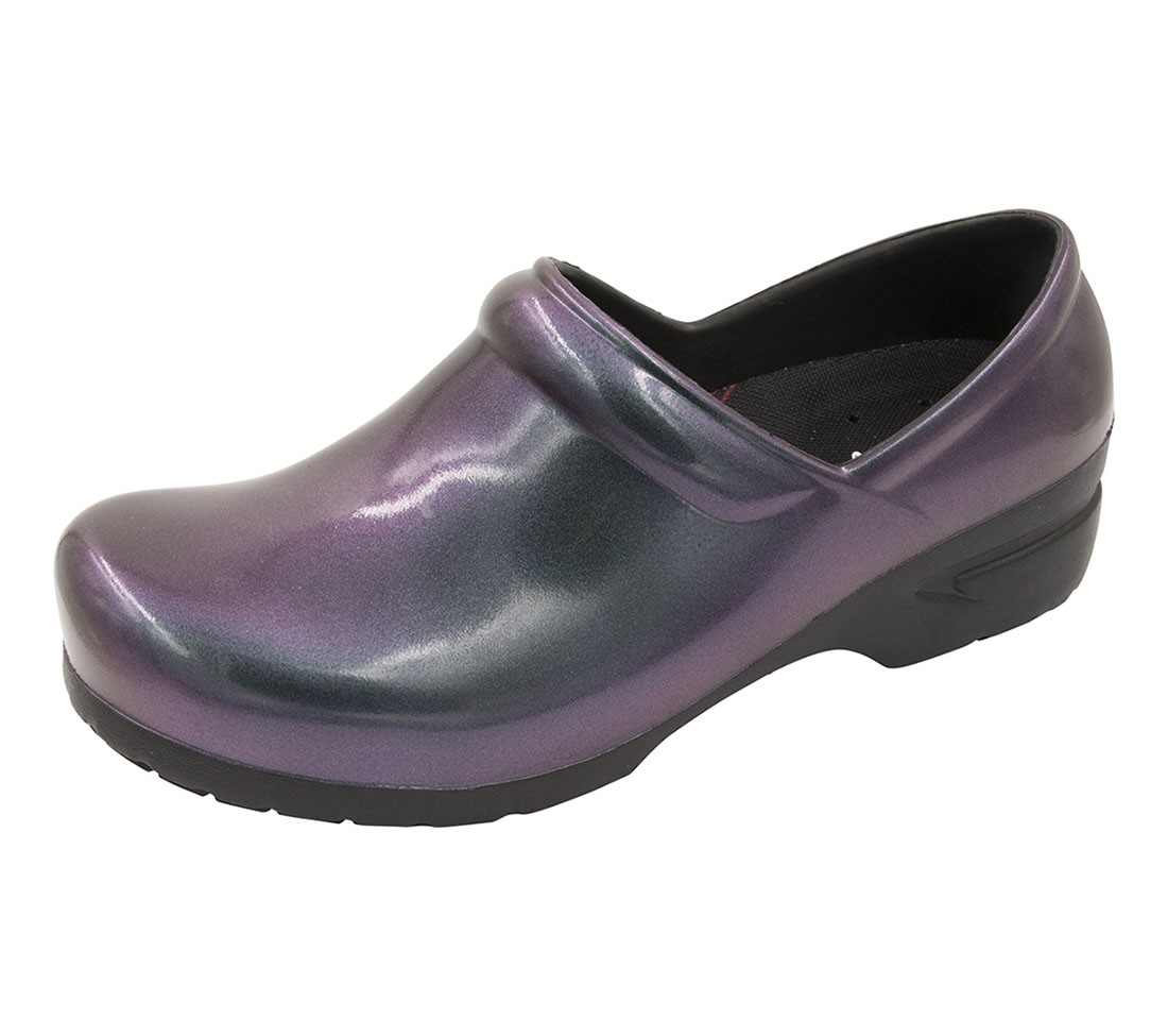 Picture of Anywear Srangel Pzbl 11 Srangel Closed Back Plastic Clog, Iridescentpurple & Black - Size 11