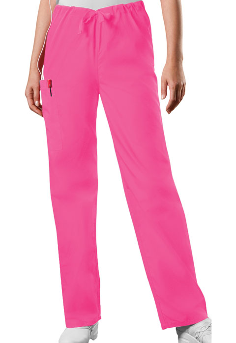 Picture of Cherokee Workwear 4100T-SHPW-M Unisex Drawstring Cargo Pant&#44; Shocking Pink - Medium