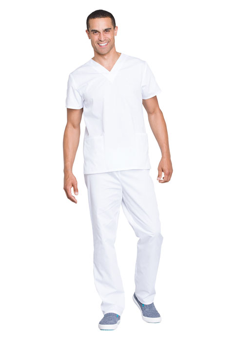 Picture of Cherokee Workwear WW530C-WHTW-5XL 28.5 in. Unisex Unisex Top & Pant Set&#44; White - 5XL