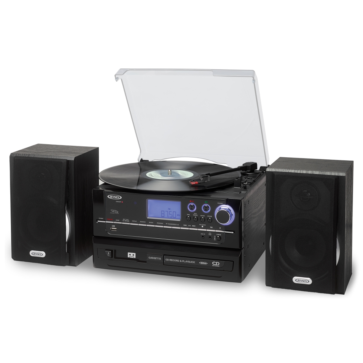 Picture of Jensen JTA-990 120V 3-Speed Stereo Turntable CD Recording System