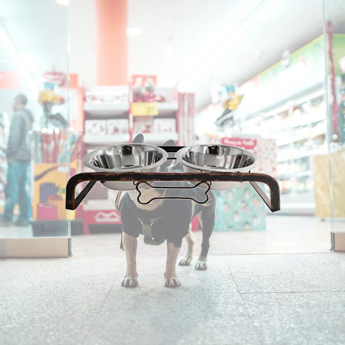 Picture of OCI 38 American Pet Elevated Rustic Dog Feeder