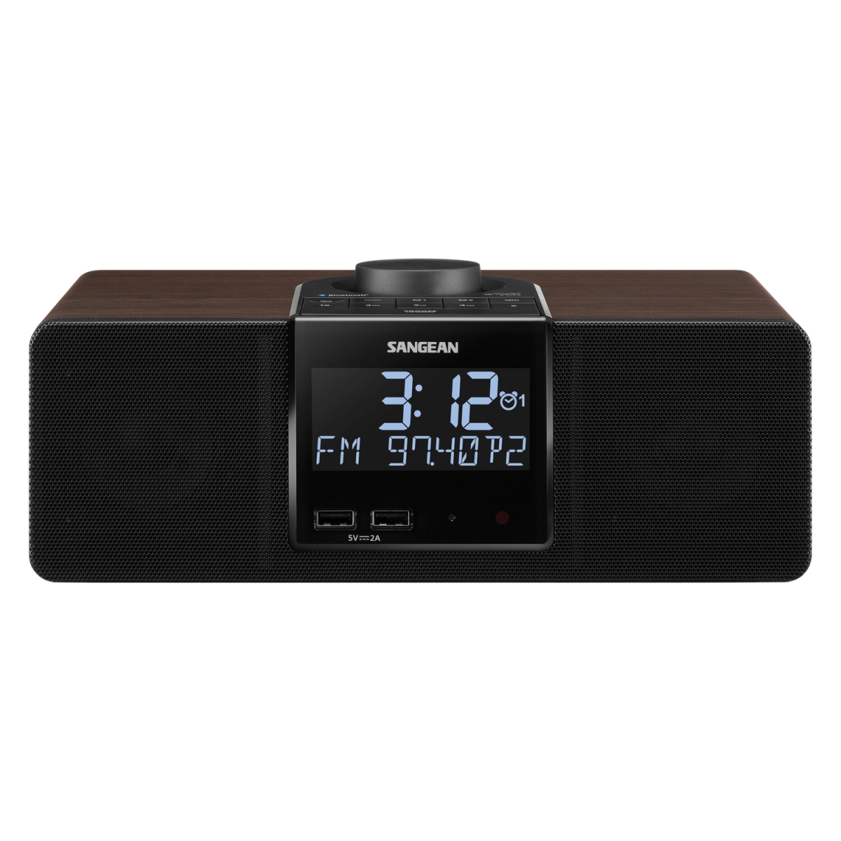 Picture of Sangean RCR40 AM-FM RDS RBDS Digital Tuning Clock Radio with Bluetooth Playback&#44; Dark Walnut