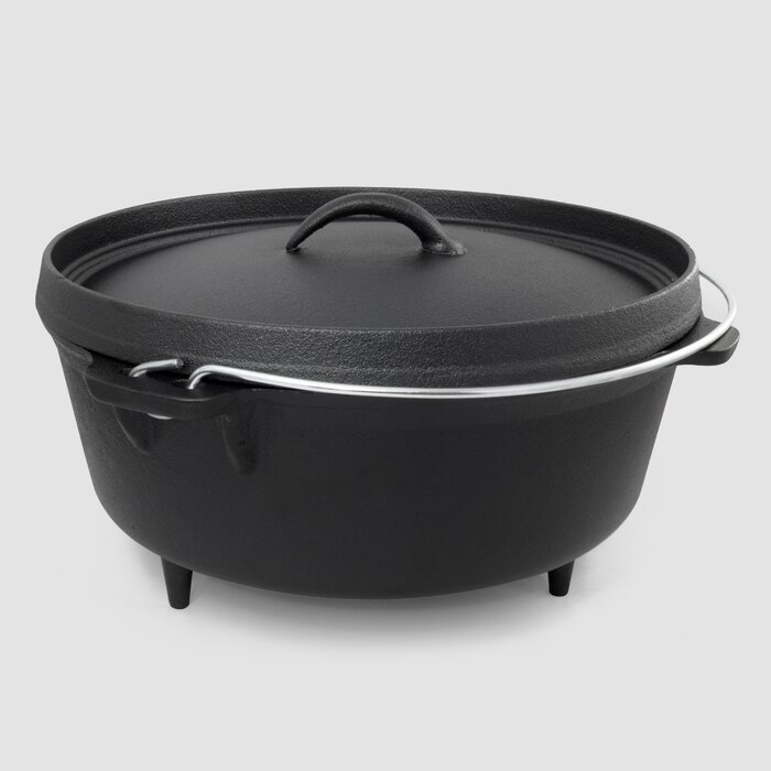 Picture of Cookpro 518 ExcelSteel Cast Iron Camp Dutch Oven with Handle & Leg Base&#44; Black