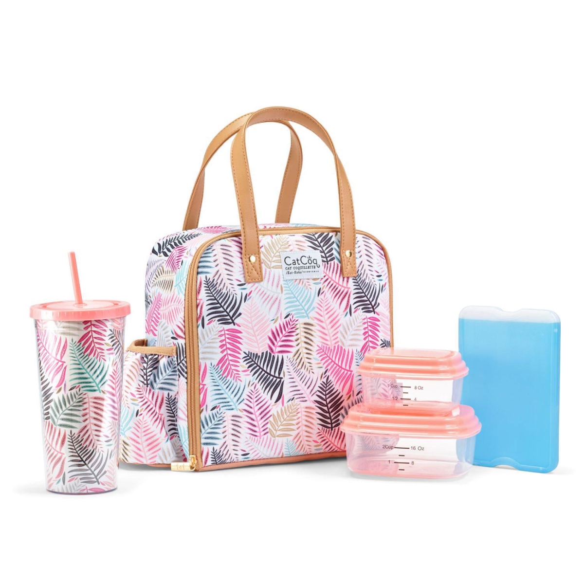 Picture of Fit & Fresh 2950CATSC3028 Artist Collection Deluxe Lunch Kit, Multi Color Palms