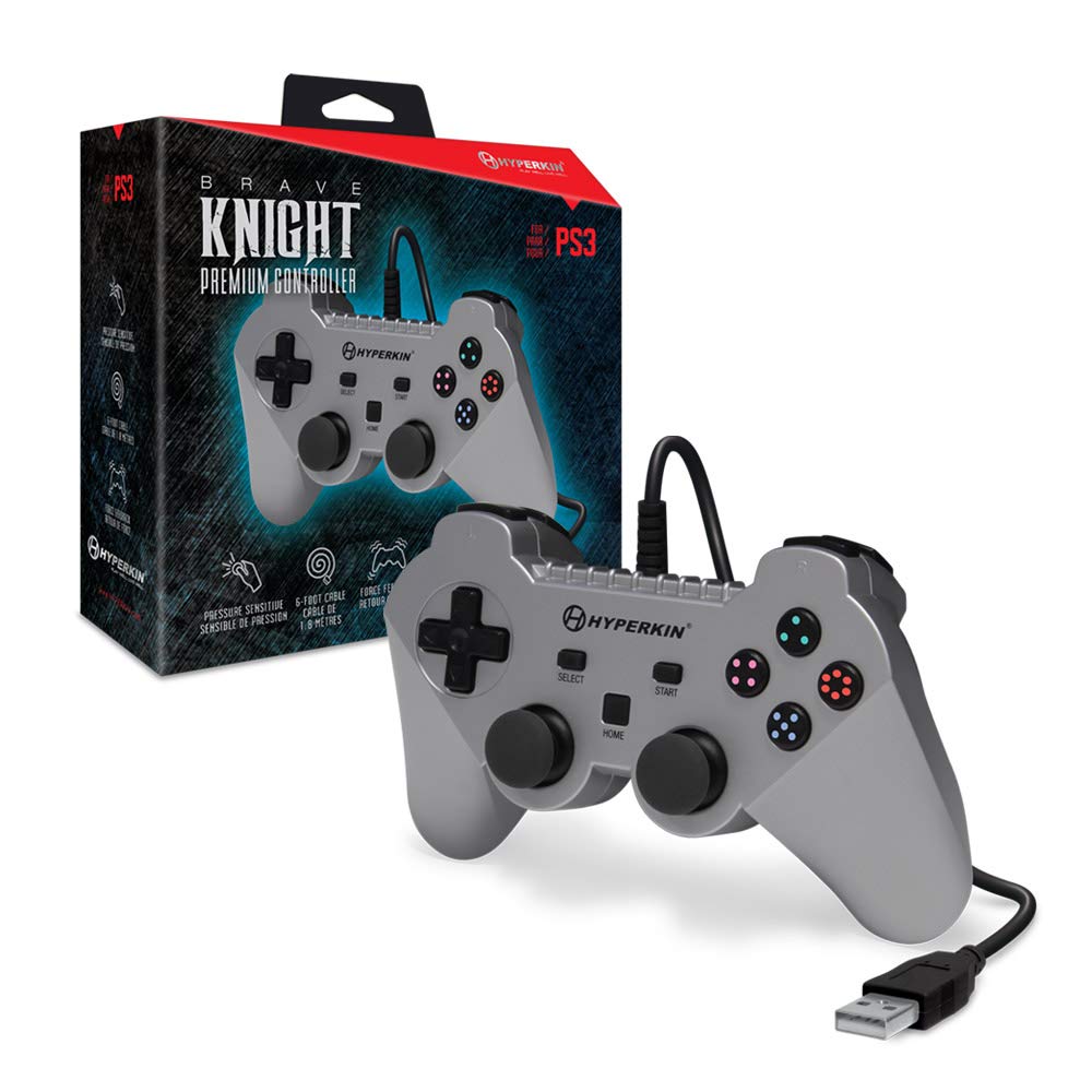 Picture of Hyperkin M07304-SL 6 ft. Brave Knight Premium Controller for PS3-PC-Mac&#44; Silver