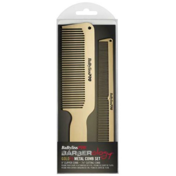 Picture of Conair BCOMBSET2G Babyliss Pro Barberology Metal Comb Set for Unisex, Gold