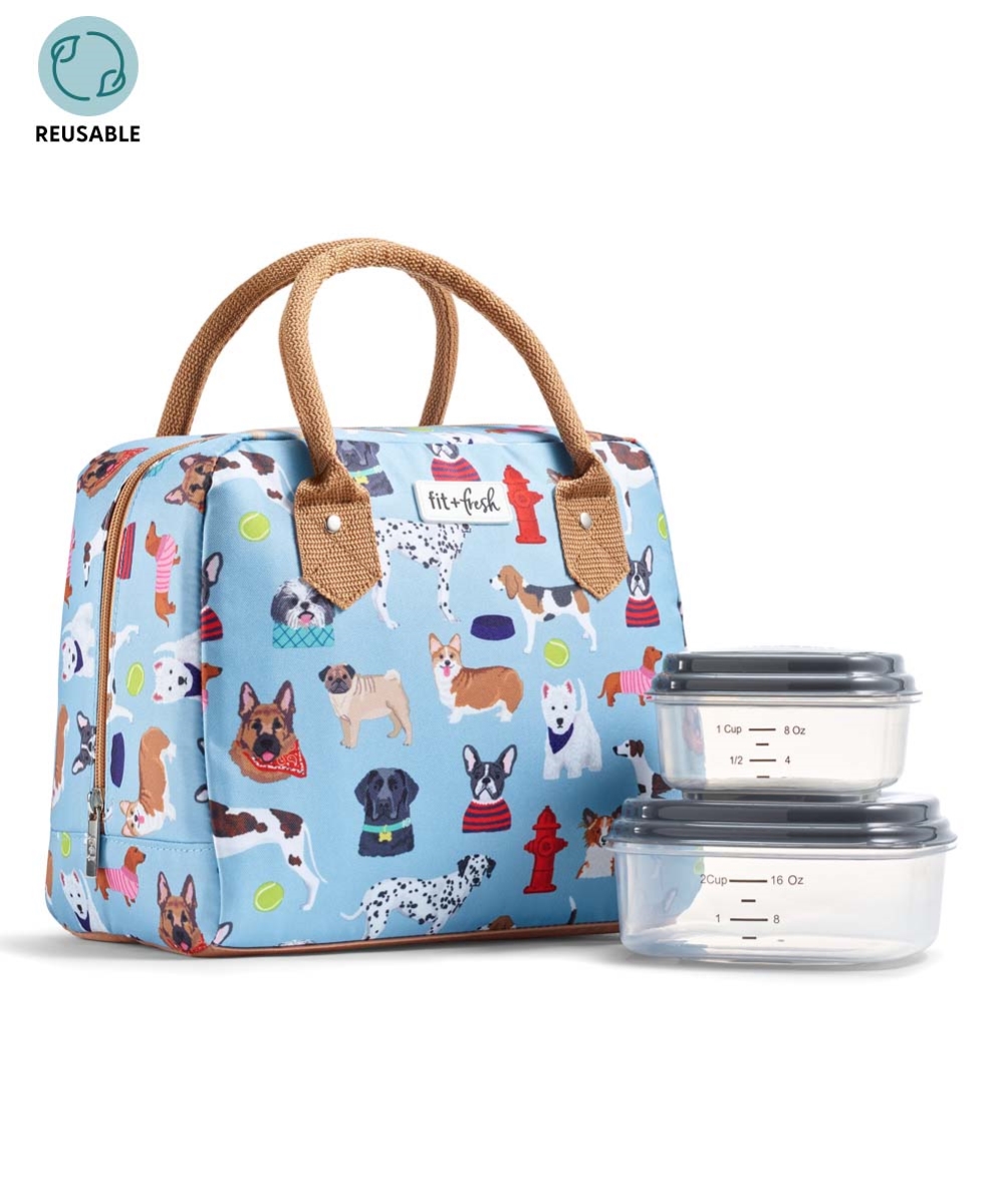 Picture of Medport 7039FFST2849 Fit & Fresh Feline Fine Dog Breeds Bloomington Lunch Bag