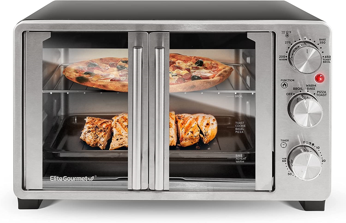 Picture of Elite ETO2530M Double French Door Toaster Oven - Black