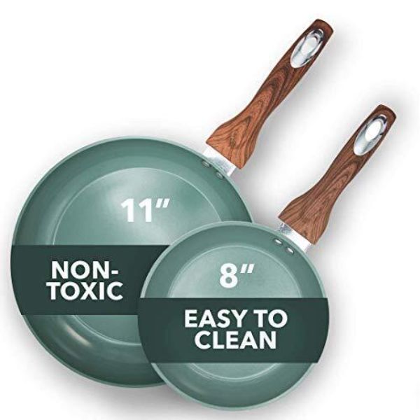 Picture of Phantom Chef PC-013G-300 8 & 11 in. Fry Pan Combo&#44; Green