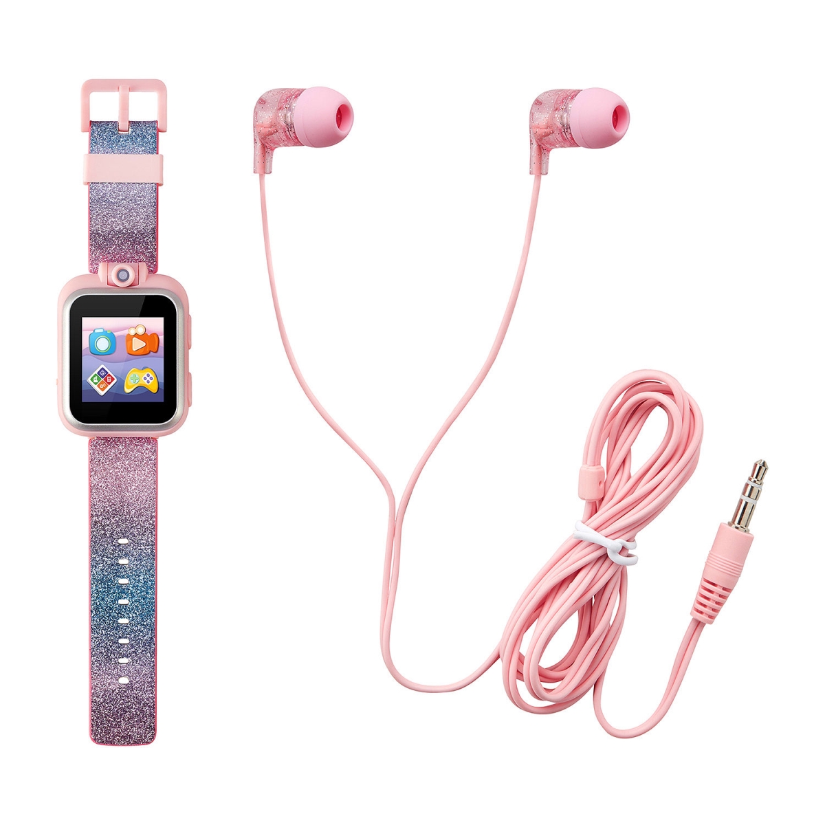 PZ207B-42-F01 Itouch Wearables Gradient Glitter Kids Smartwatch & Earbuds Set, Pink & Blue -  PlayZoom