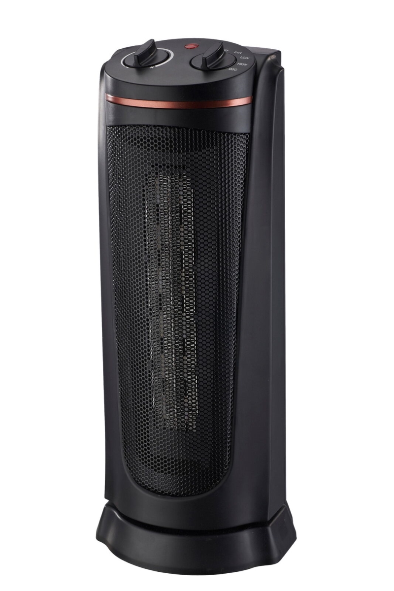 18 in. Oscillating Tower Heater with Thermostat, Black
