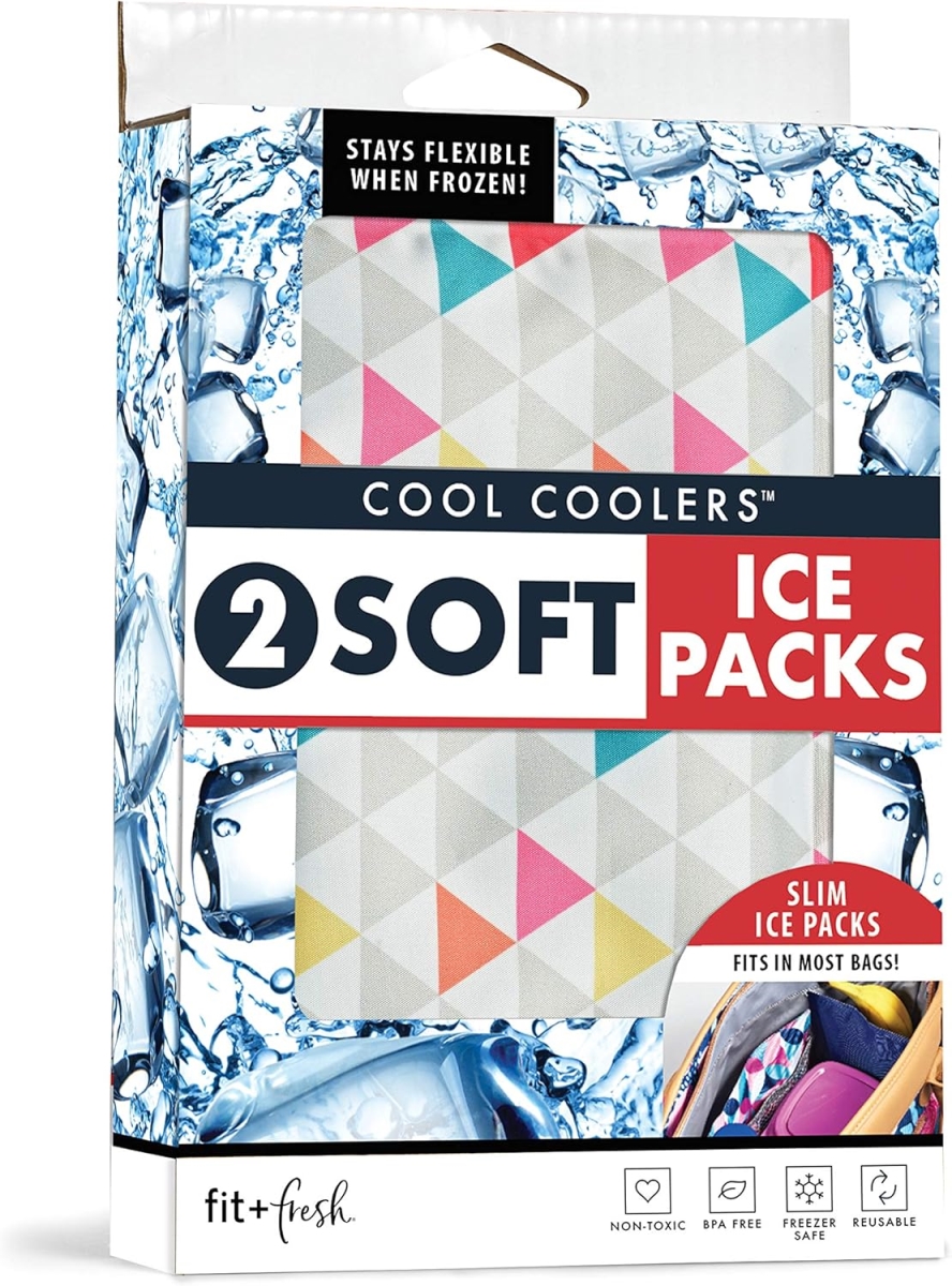 Picture of Fit & Fresh 10300KFFWBPK Flexible Stretch Nylon Reusable Ice Packs for Lunch Boxes & Coolers - Multi Color - Pack of 2