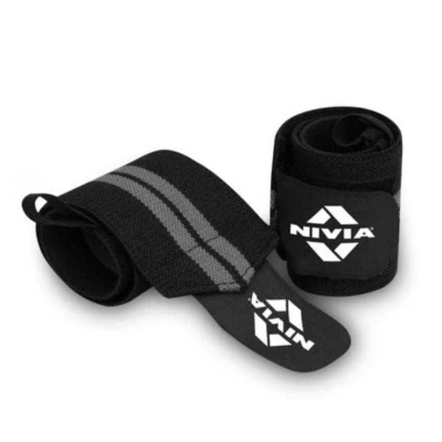 Picture of Nivia 11041BG Weight Lifting Wrist Support - Black & Grey - Free Size