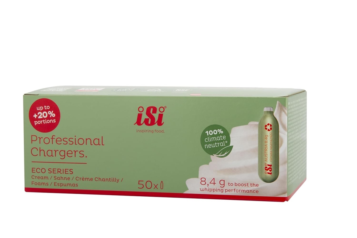 Picture of ISI North America 76701 8.4 g Culinary Eco Series Professional Cream Chargers&#44; Pack of 50