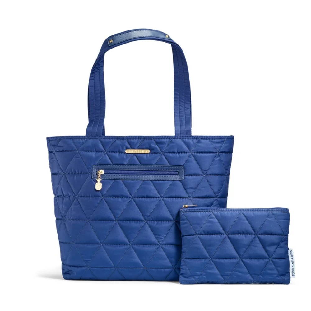 9307SIM3409 Hawes Quilted Metro Tote & Small Pouch - Navy