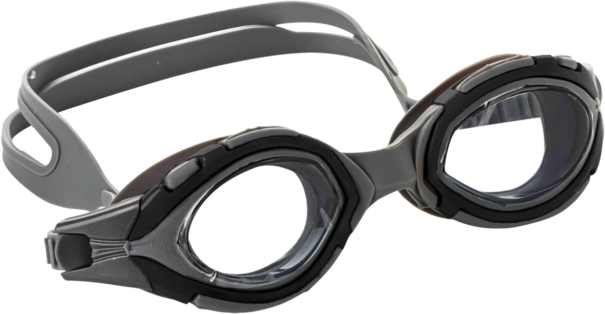 EL-1001SILVER Swimming Goggle with Anti-Fog & UV Protection - Silver - One Size