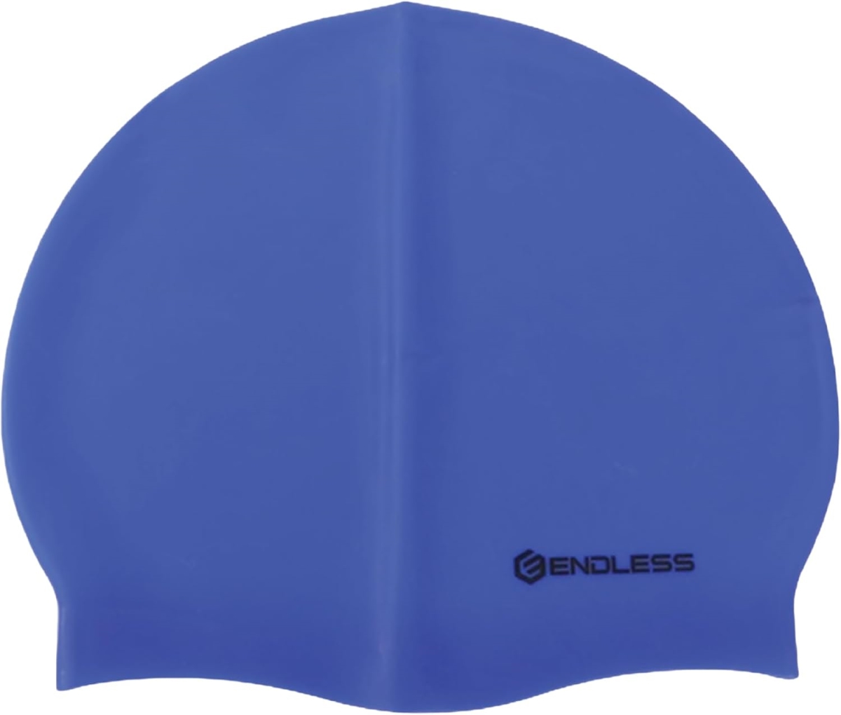 EL-1019BLUE Classic Comfortable Plain Silicon Swimming Cap - Blue - Adult Free Size