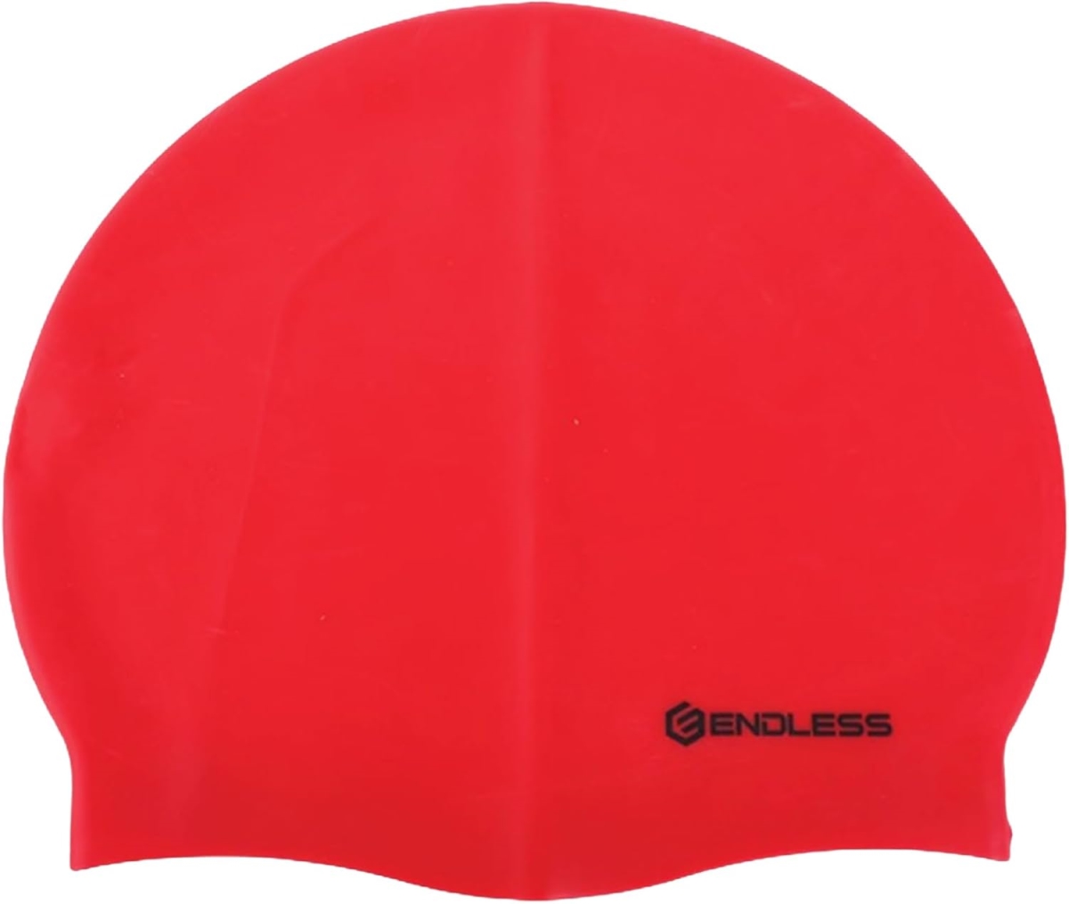 EL-1019RED Classic Comfortable Plain Silicon Swimming Cap - Red - Adult Free Size
