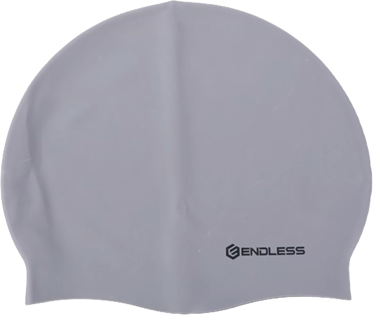 EL-1019SILVER Classic Comfortable Plain Silicon Swimming Cap - Silver - Adult Free Size