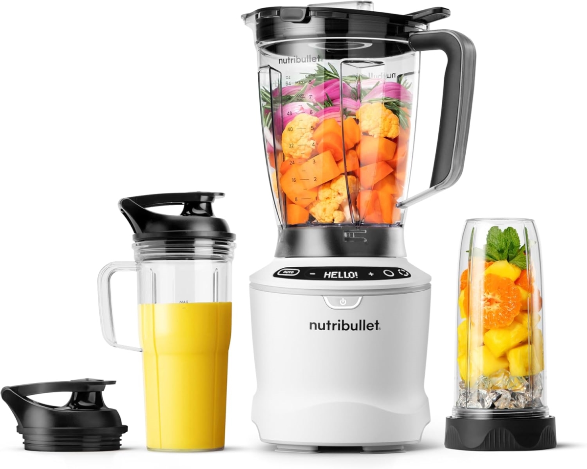 Picture of NutriBullet NBF50700AW 1400W Smart Sense Blender Combo Set&#44; Matte White