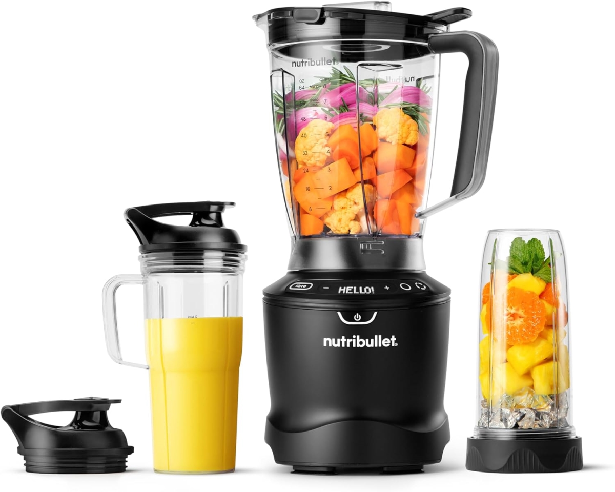 Picture of NutriBullet NBF50700AK 1400W Smart Sense 5 Speed Combo Blender&#44; Matte Black