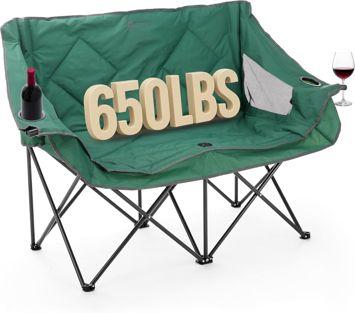 KKS0270U Portable Duo Camping Chair, Forest Green