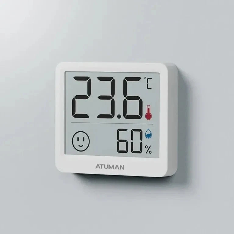 TH MINI Temperature & Humidity Clock - White
