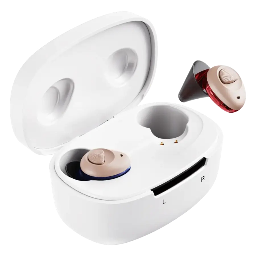 CE-A18A Torch Rechargeable OTC Hearing Aids - Red & Blue