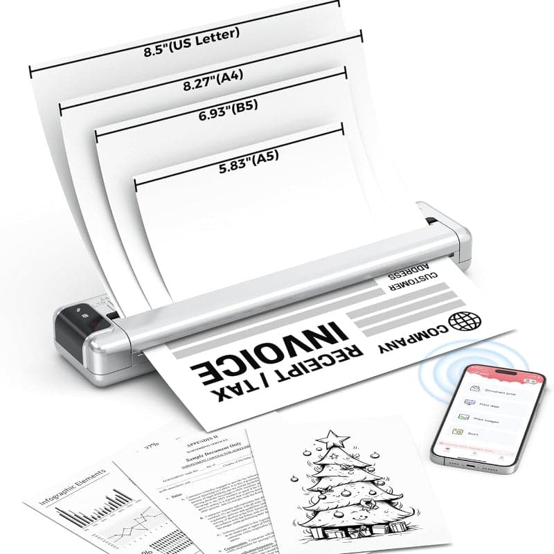 Q302-SRB Ultra High Dpi Wireless Portable Thermal Printer - Silver