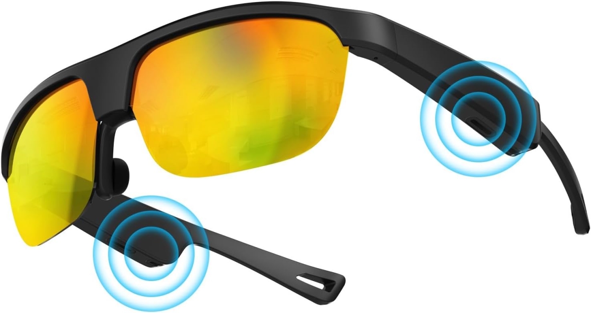 G02-YL Polarized Bluetooth Smart Glasses with Mic & Open-Ear Audio - Yellow