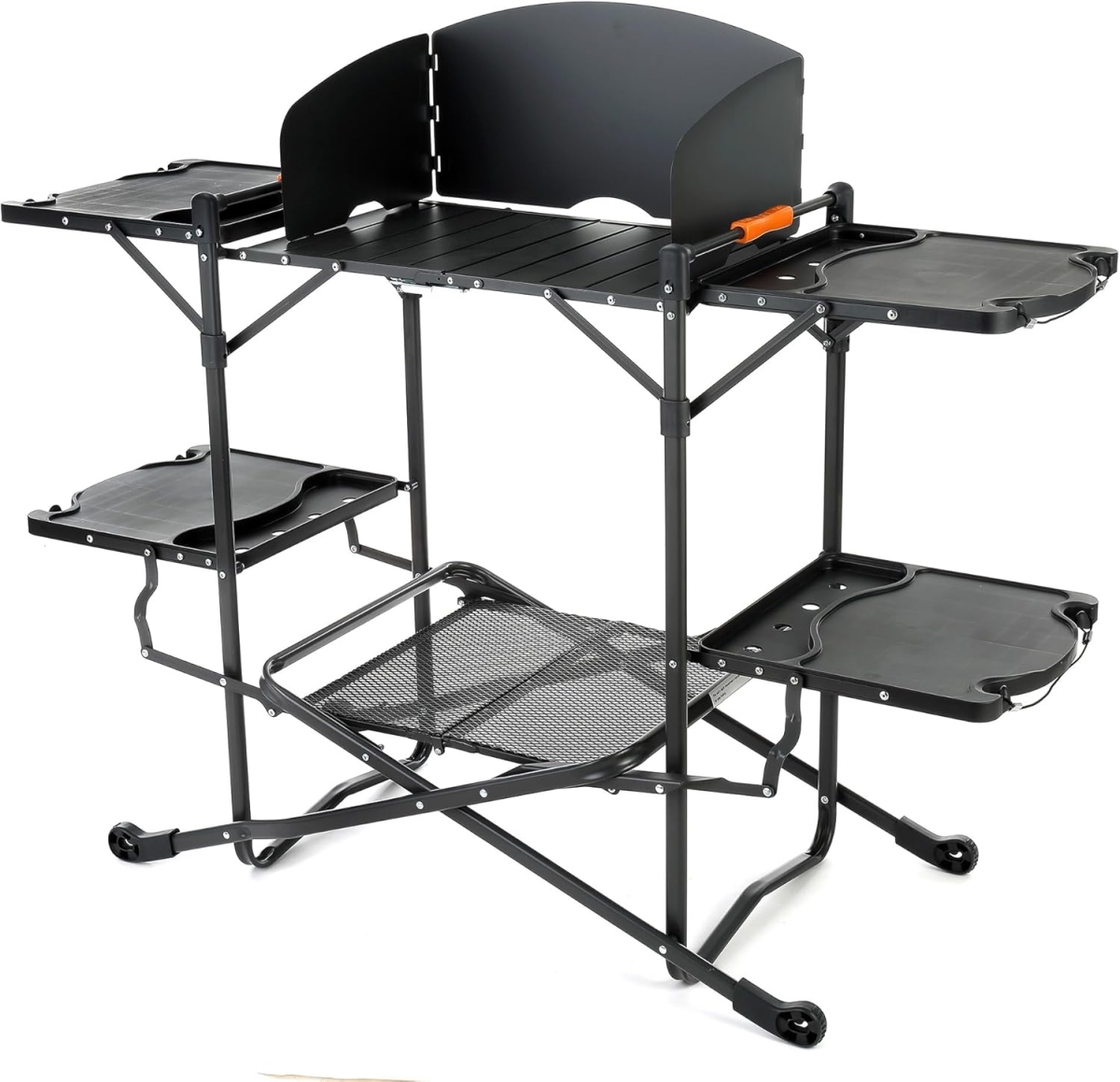 Picture of Arrow Head Outdoor KKS0364U 54 in. Wide Quick Folding Kitchen Station with Add-on Windscreen, 4 Side Tables - Gray