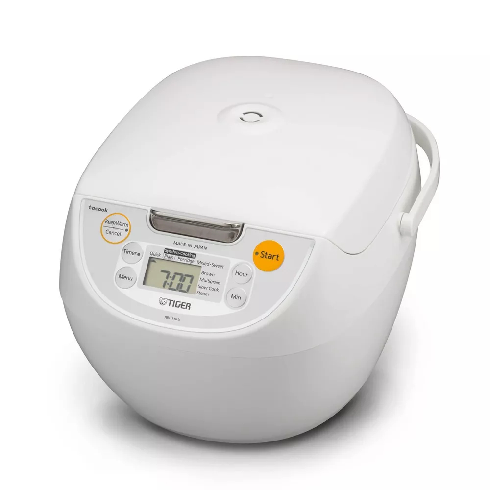 JBV-S18U 10-Cup Micro computer Controlled 4-in-1 Rice Cooker, White