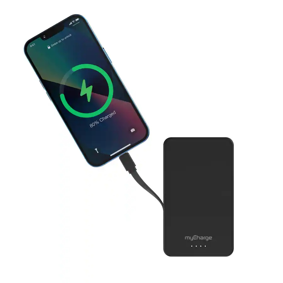 AM20K-8 Amp Max 20K Power Bank with Built in USB Cable - Black