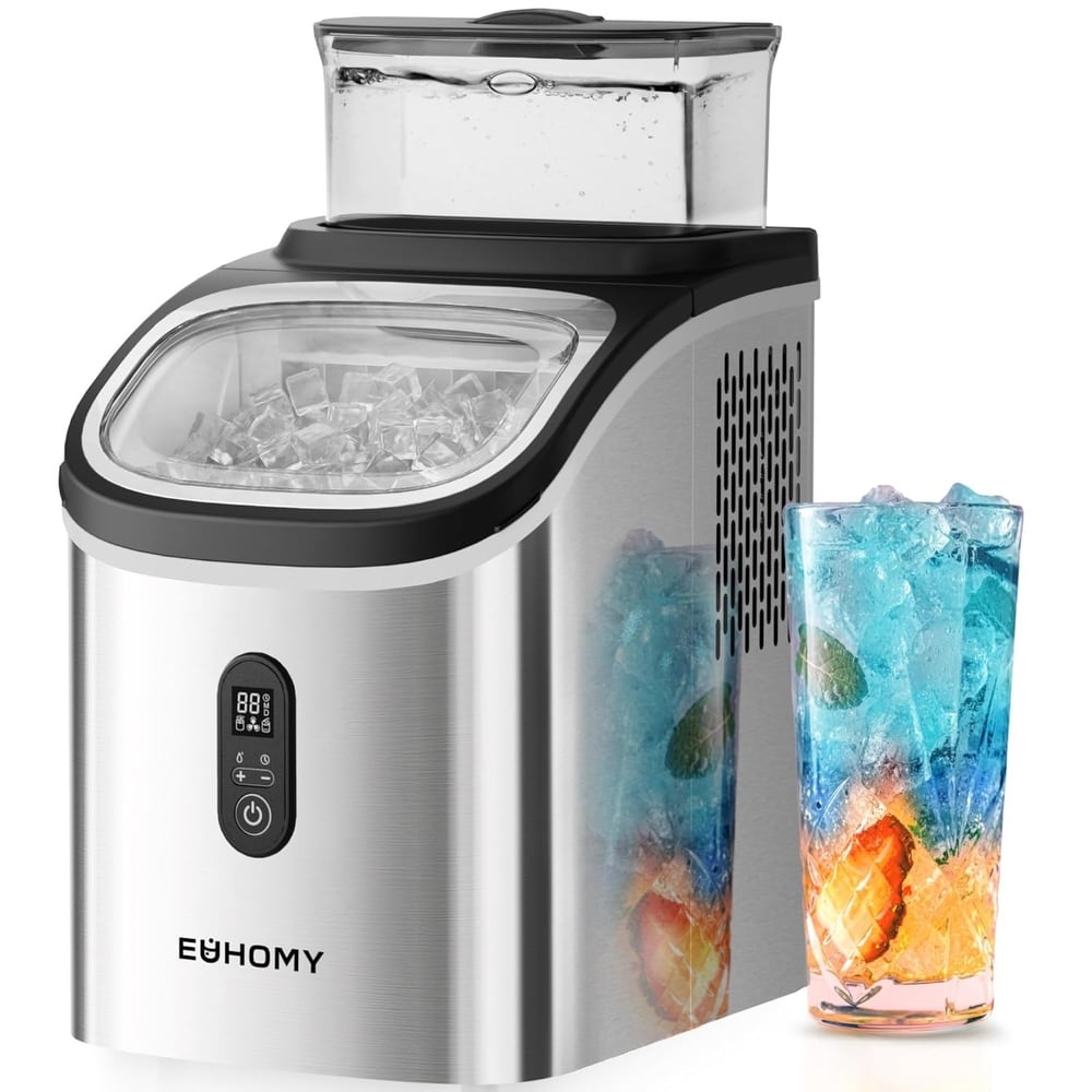 IM005-CSI Countertop Portable Cube Ice Maker with External Water Tank, Silver