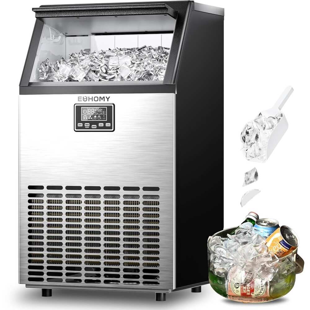 CIM004-150BS 150 lbs Stainless Under Counter Commercial Ice Cube Maker, Black