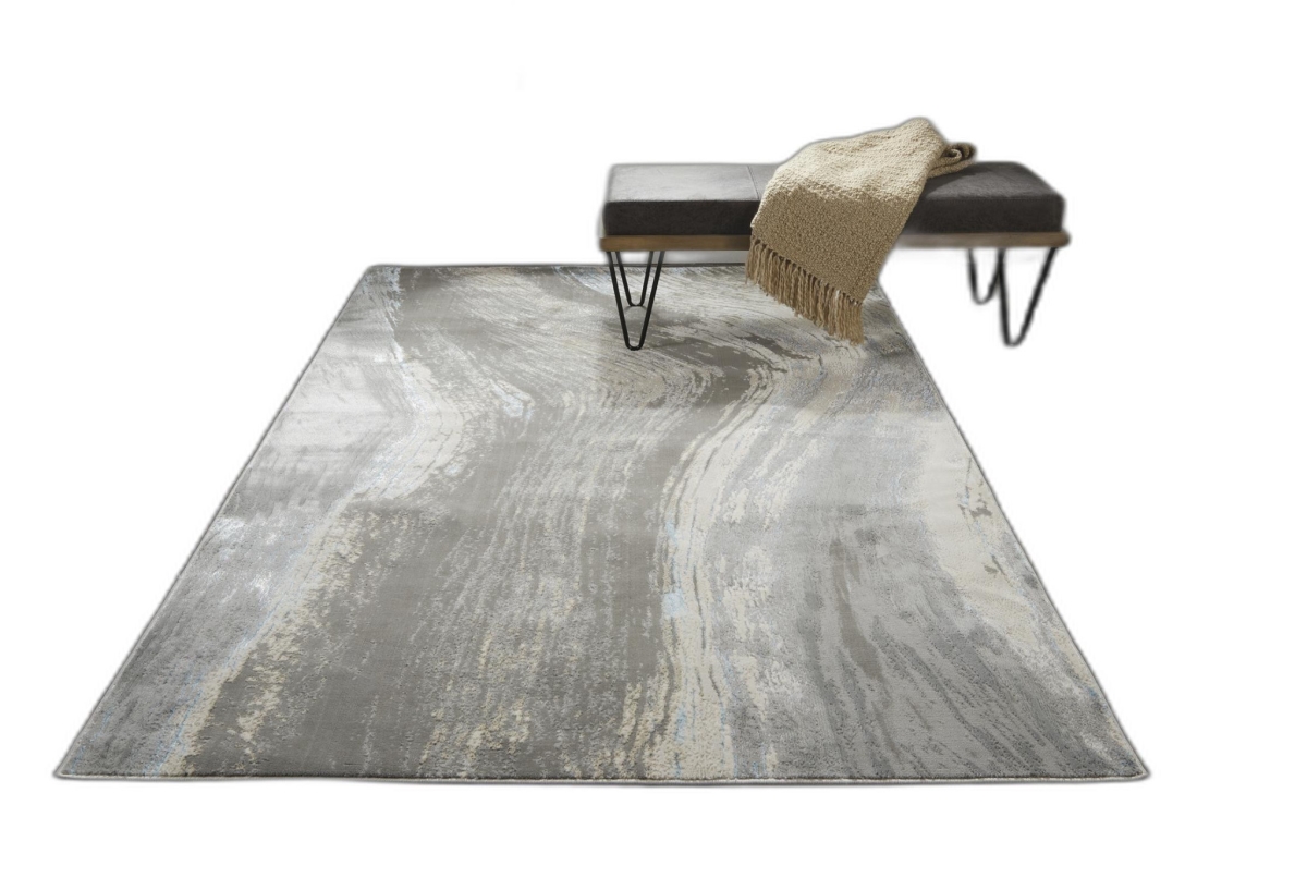 13 x 20 ft. Gray, Ivory & Blue Abstract Rectangle Area Rug
