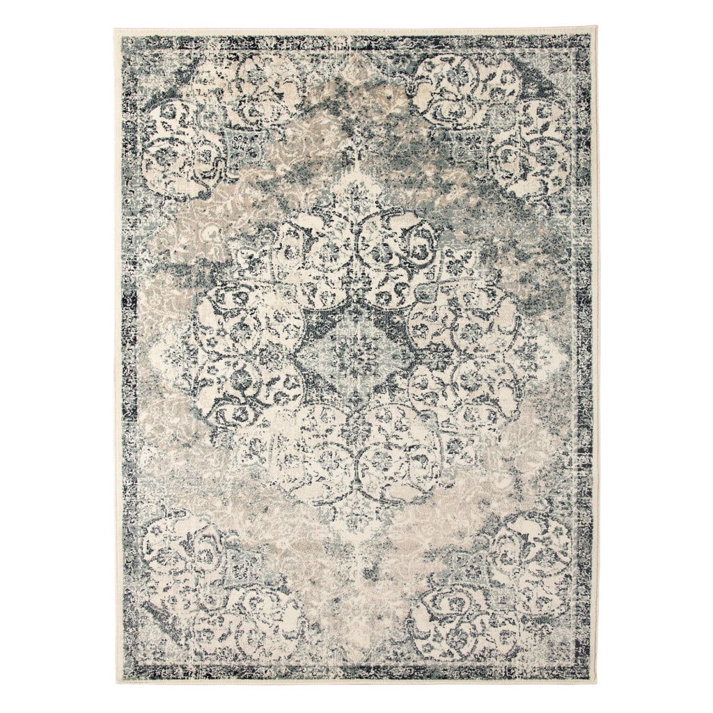 2 x 3 ft. Blue Medallion Power Loom Rectangle Area Rug